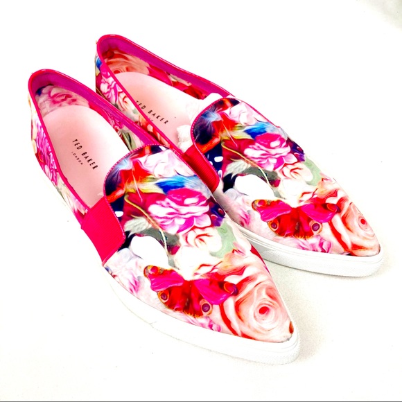 Ted Baker London Shoes - Ted Baker London Pink Floral Point Toe Flats